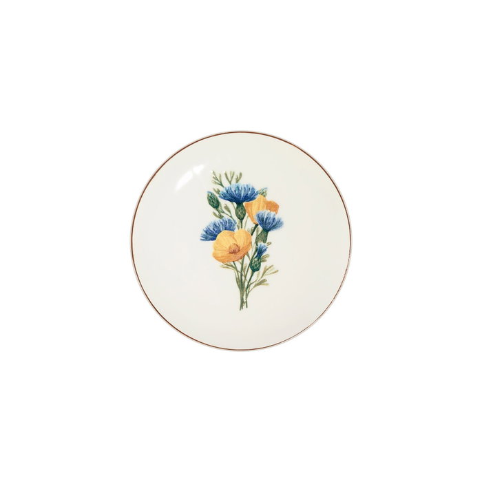 Hermia Lily Tuval 6 TT Juego de 6 Platos de Postre Multicolor Porcelana 20x20 cm